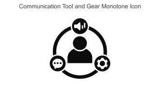 Communication Tool And Gear Monotone Icon In Powerpoint Pptx Png And Editable Eps Format