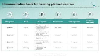 Communication Tools For Training Planned Courses