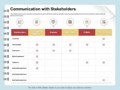 Communication with stakeholders website ppt gallery inspiration