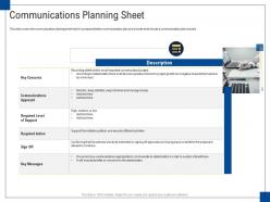 Communications Planning Sheet Engagement Management Ppt Background
