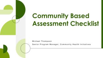 Community Based Assessment Checklist PPT Guidelines VA