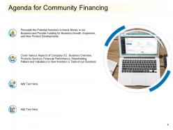 Community financing pitch deck powerpoint presentation slides