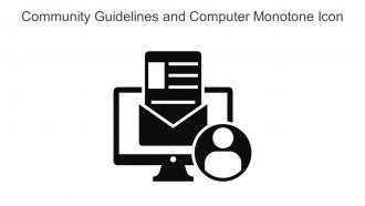 Community Guidelines And Computer Monotone Icon In Powerpoint Pptx Png And Editable Eps Format