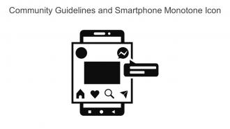 Community Guidelines And Smartphone Monotone Icon In Powerpoint Pptx Png And Editable Eps Format