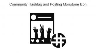 Community Hashtag And Posting Monotone Icon In Powerpoint Pptx Png And Editable Eps Format