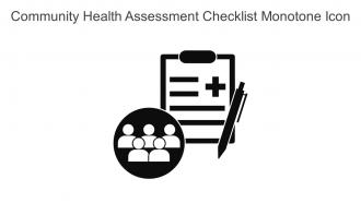 Community Health Assessment Checklist Monotone Icon In Powerpoint Pptx Png And Editable Eps Format