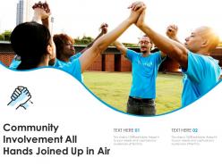 Community involvement all hands joined up in air