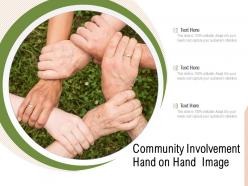 Community involvement hand on hand image