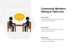 Community members sitting at table icon