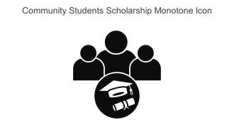 Community Students Scholarship Monotone Icon In Powerpoint Pptx Png And Editable Eps Format