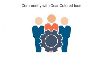 Community With Gear Colored Icon In Powerpoint Pptx Png And Editable Eps Format