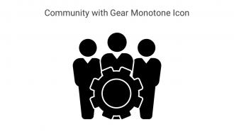 Community With Gear Monotone Icon In Powerpoint Pptx Png And Editable Eps Format
