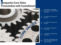 Companies Core Value Presentation With Commitment