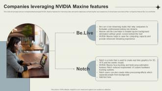 Companies Leveraging Nvidia Maxine Features Nvidia Maxine Reinventing Real Time AI SS V