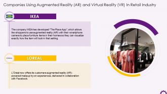 Companies Using AR And VR In Retail Industry Training Ppt