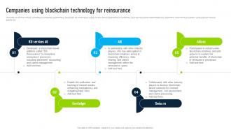 Companies Using Blockchain Innovative Insights Blockchains Journey In The Insurance BCT SS V