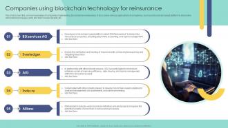 Companies Using Blockchain Technology For Blockchain In Insurance Industry Exploring BCT SS