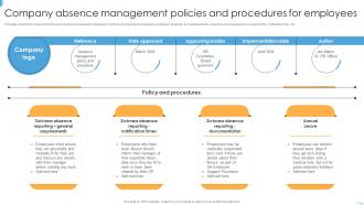 Company Absence Management Policies And Procedures For Employees