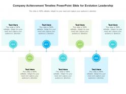 Company achievement timeline powerpoint slide for evolution leadership infographic template