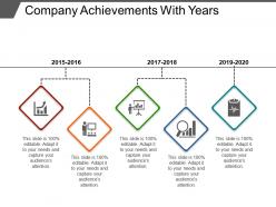 Company achievements with years powerpoint show
