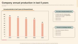 Company Annual Production In Last 5 Years Professional Development Training