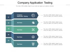 Company application testing ppt powerpoint presentation infographic template graphics cpb