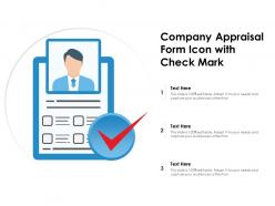 Company appraisal form icon with check mark