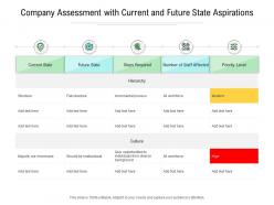 Company assessment with current and future state aspirations