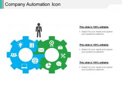 Company automation icon powerpoint slide