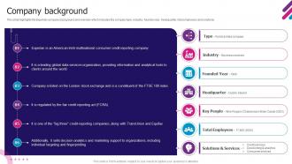Company Background Experian Company Profile Ppt Slides Background Image