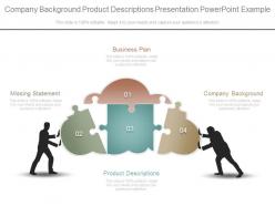 Company background product descriptions presentation powerpoint example