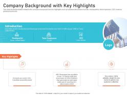Company background with key highlights creating culture digital transformation ppt pictures