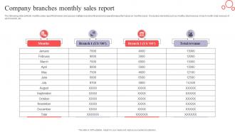 Company Branches Monthly Sales Report