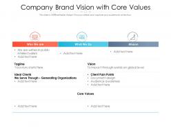 Company Brand Vision With Core Values