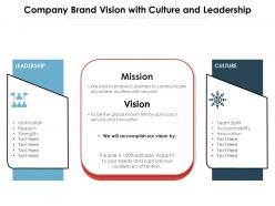 Company brand vision with culture and leadership
