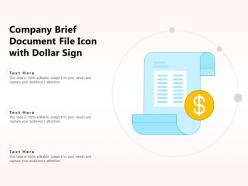 Company brief document file icon with dollar sign