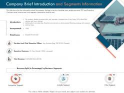 Company brief introduction and segments information ppt powerpoint presentation portfolio examples
