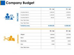 Company budget expenses ppt layouts background designs