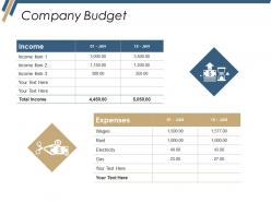 Company budget ppt diagrams