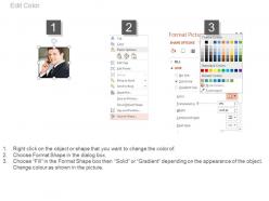 Company ceo profile with percentage chart powerpoint slides
