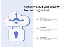 Company cloud data security icon with digital lock