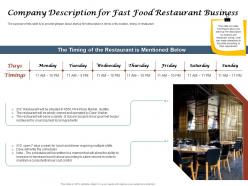 Company description for fast food restaurant business ppt powerpoint summary