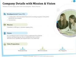 Company details with mission and vision perfect ppt powerpoint presentation file good