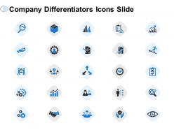 Company differentiators icon slide ppt powerpoint presentation show outfit