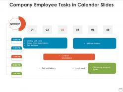 Company employee tasks in calendar slides