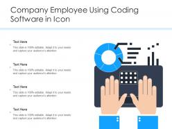 Company employee using coding software in icon