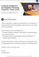 Company Employees Get Together Planning Proposal Cover Letter One Pager Sample Example Document