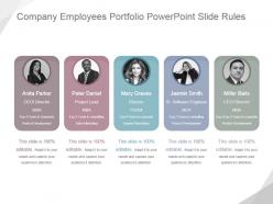 Company employees portfolio powerpoint slide rules