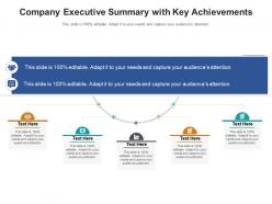 Company executive summary with key achievements infographic template