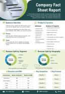 Company fact sheet report presentation infographic ppt pdf document